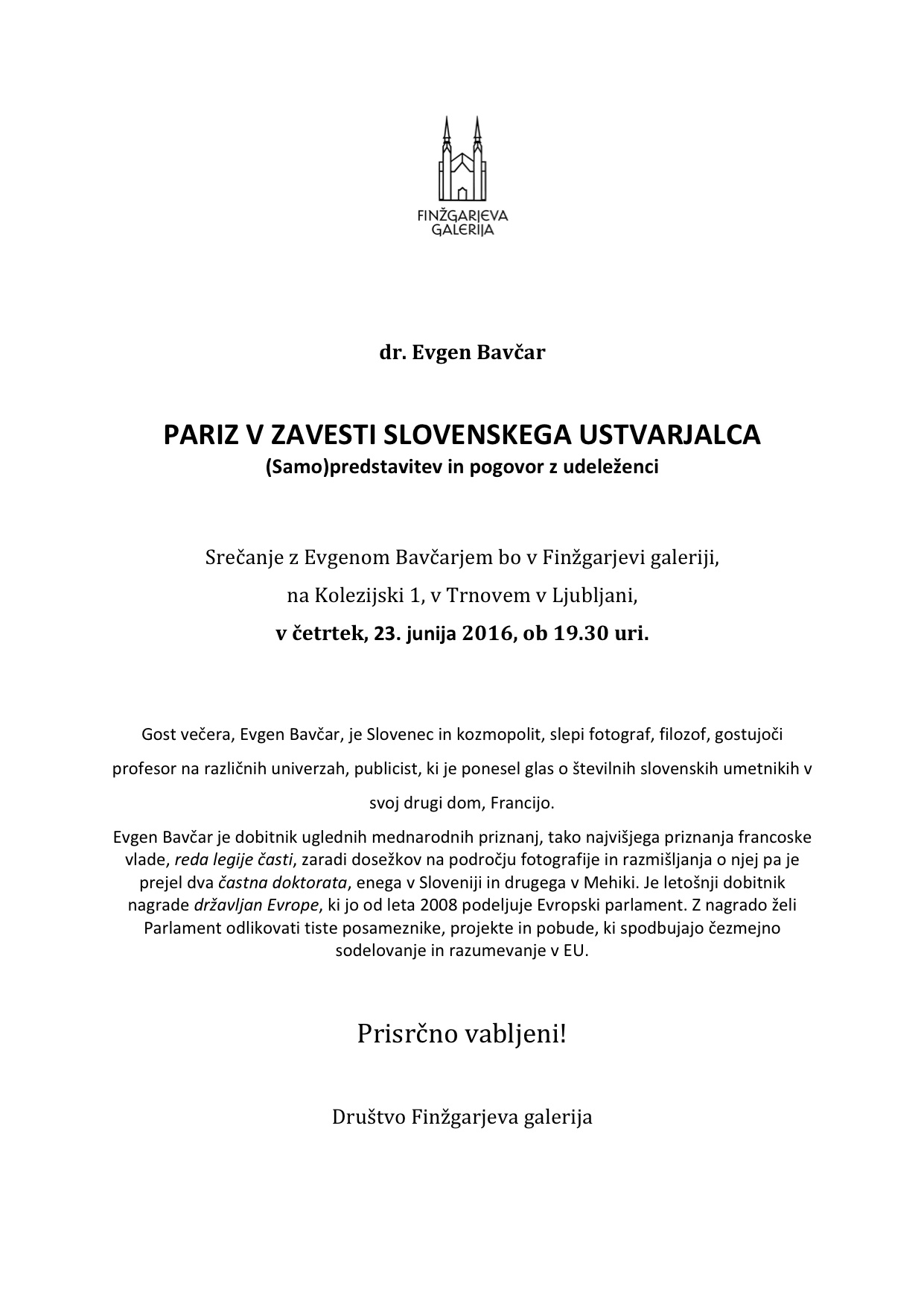 Finzgarjeva galerija Evgen Bavcar