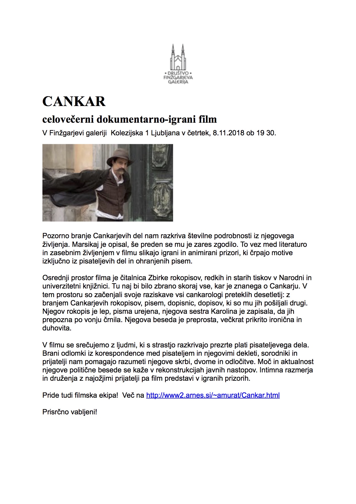 CANKAR: celovečerni dokumentarno-igrani film